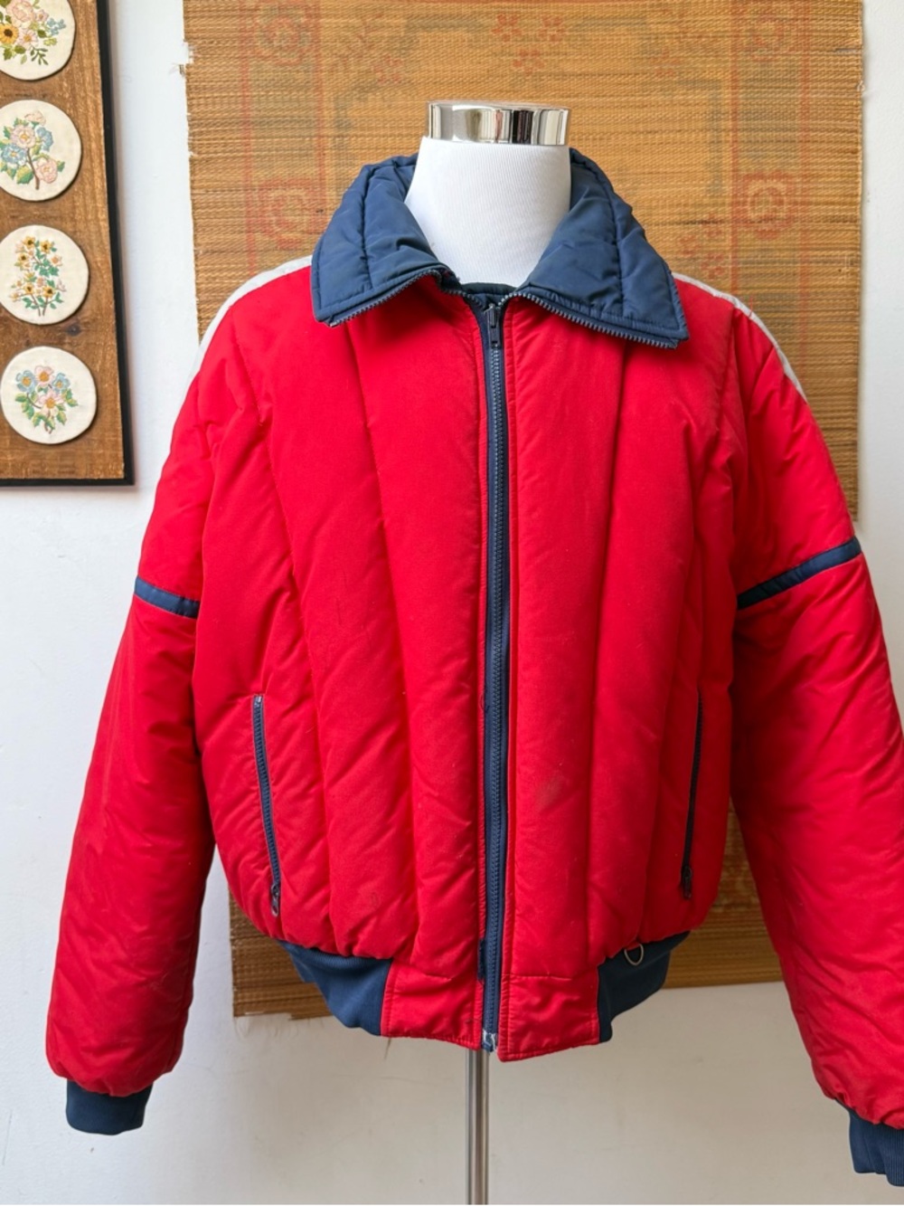 Vintage Down Fill Reversible Puffer Jacket